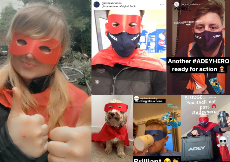 Free face mask in ADEY’s superhero campaign