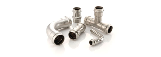 Stainless steel fittings join >B< Press range