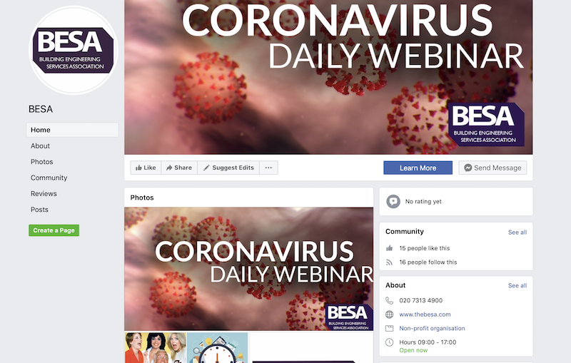 Facebook page for furloughed workers