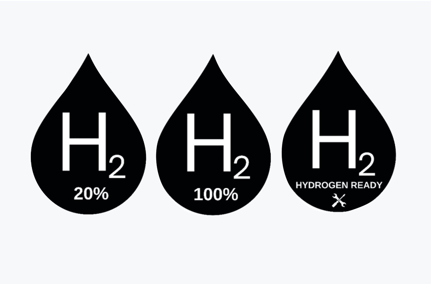 Labels to identify hydrogen capability of boilers