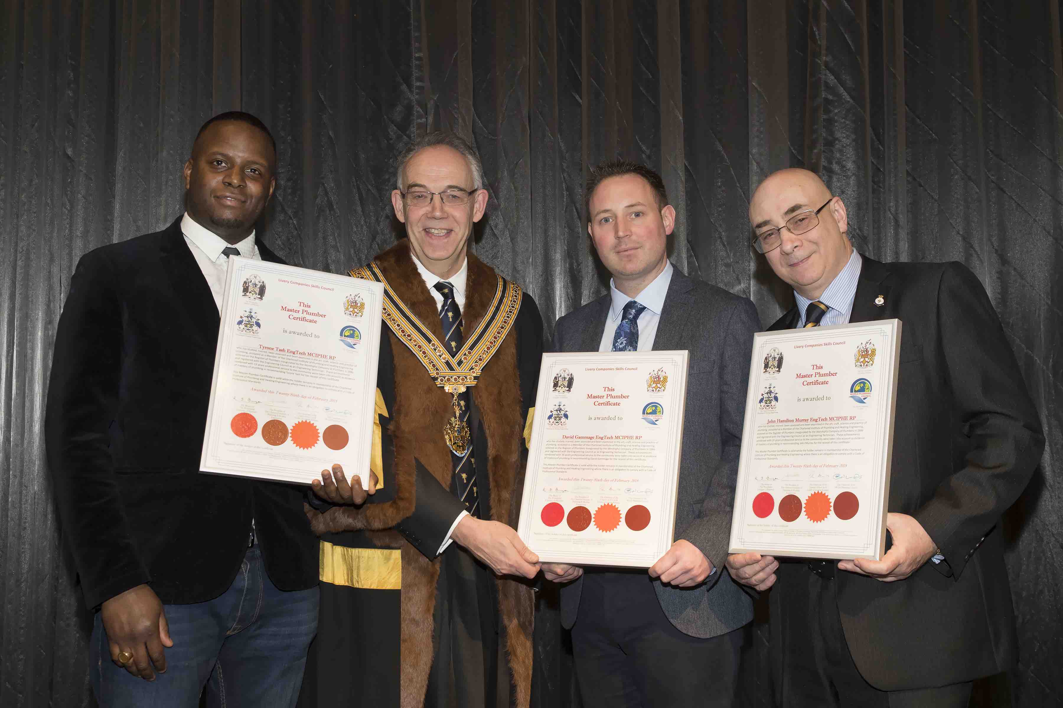 Recognition for three new Master Plumbers