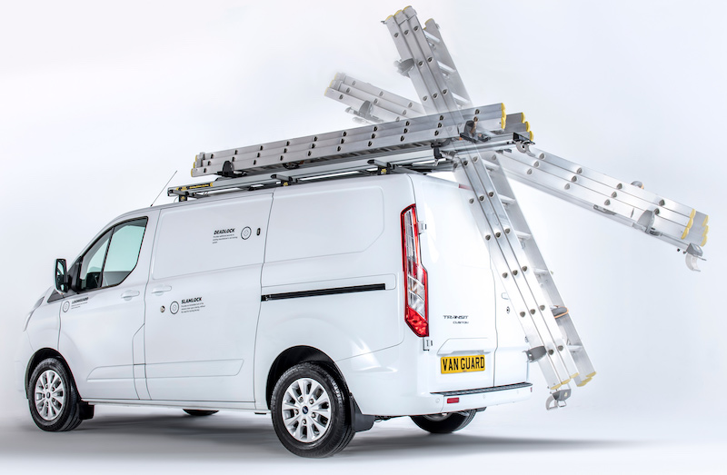 Safe way to carry ladders on the van