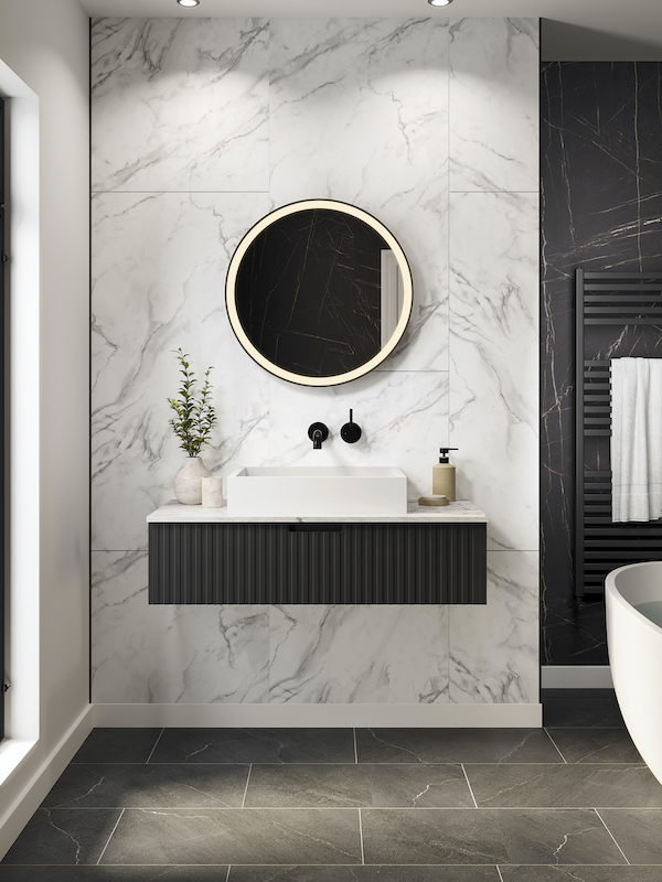 Wall panel depicts an offset tile layout - PHAM News - Plumbing ...