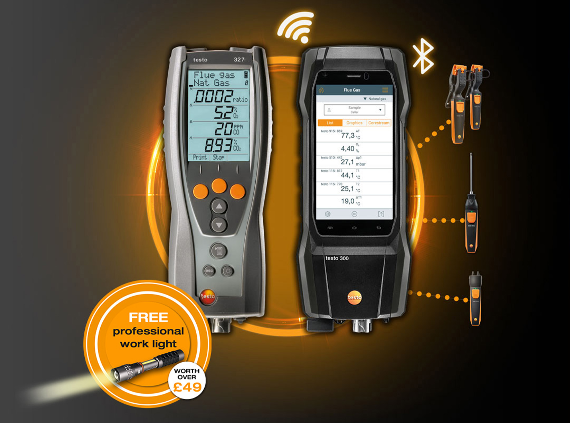 Free work light offer from Testo